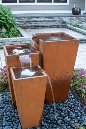 Corten steel fountain