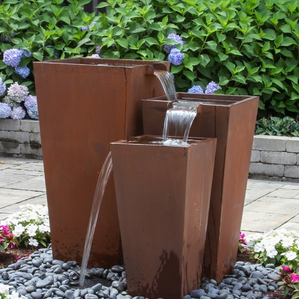 Corten steel fountains 